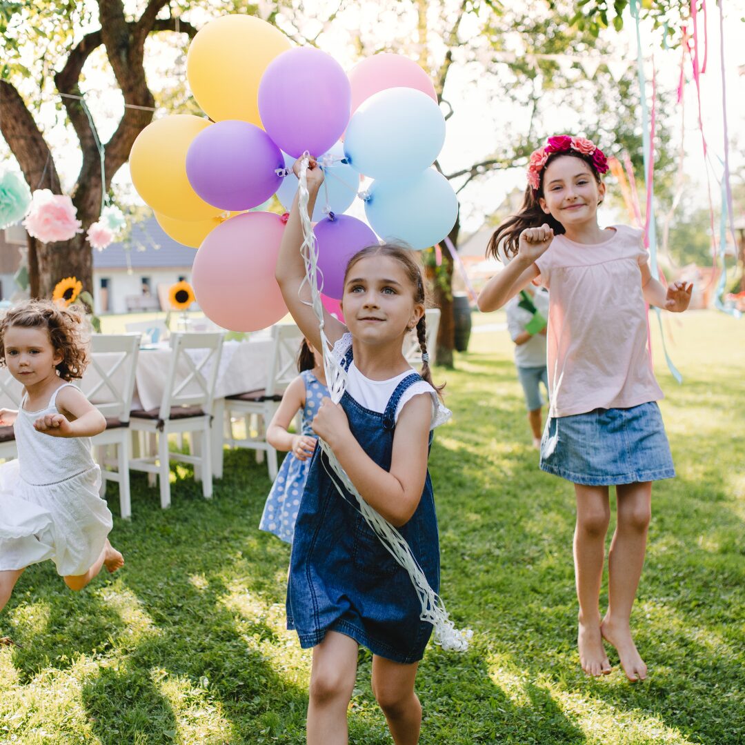 party celebration children play all together