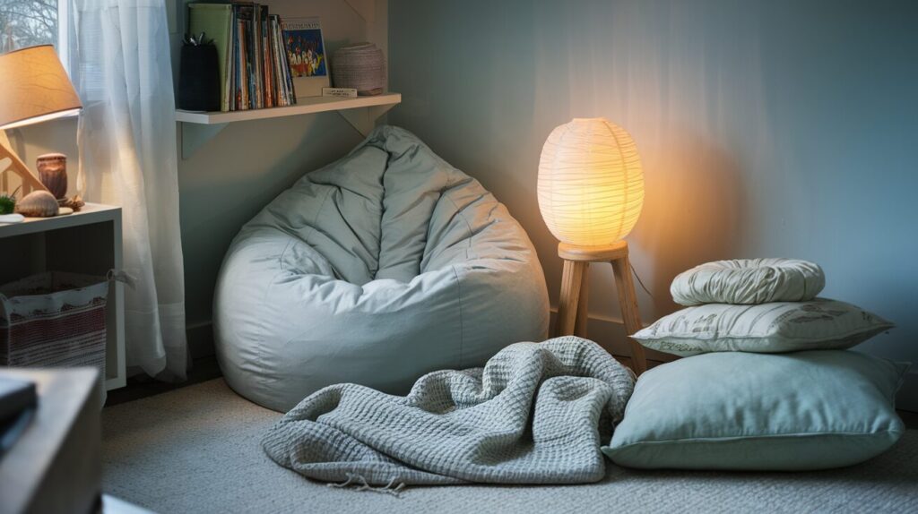 a cozy corner in the child's room